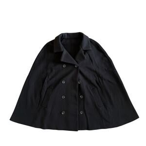Shein Women's Double Breasted Cape Cloak Sleeve Overcoat Black Size Medium NEW